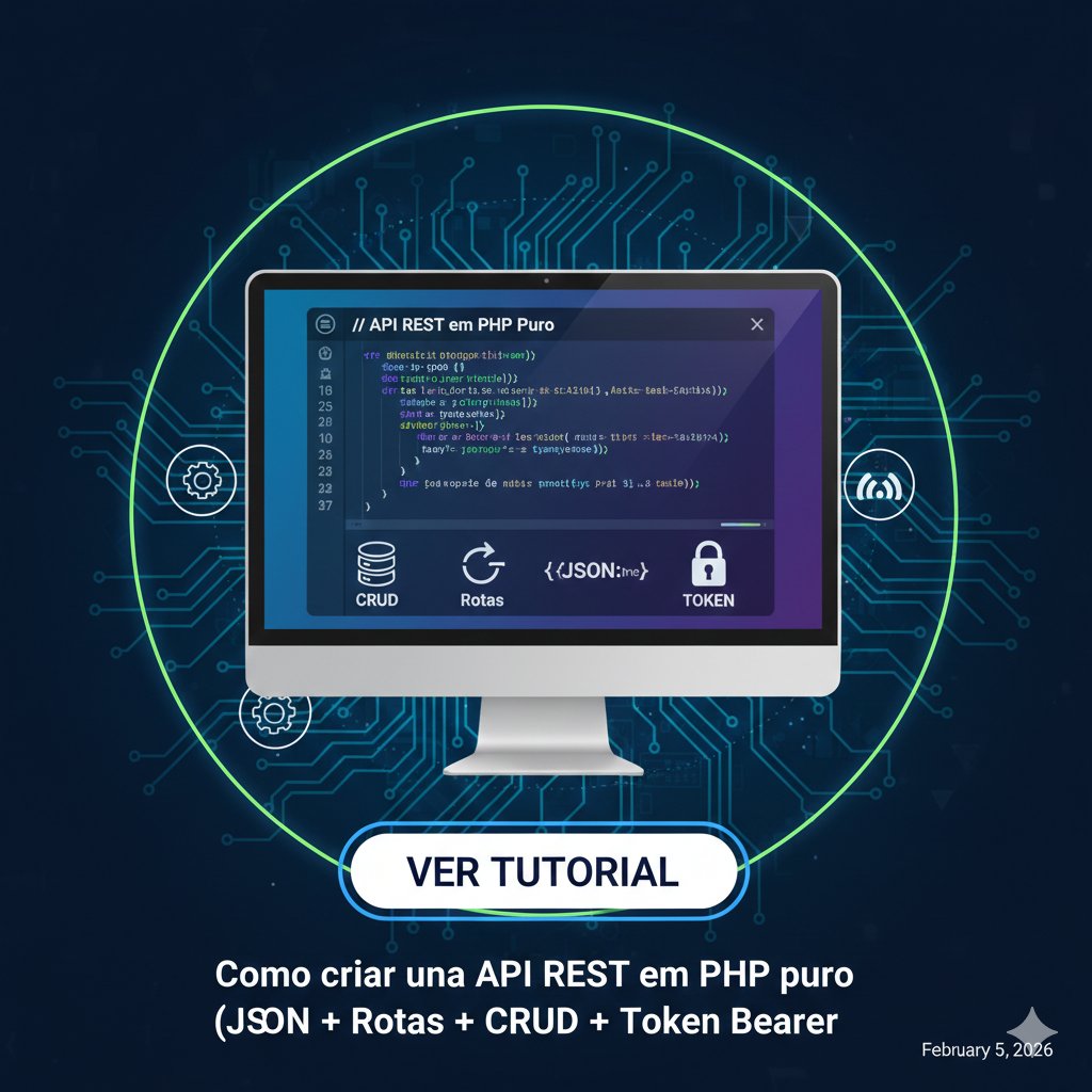 Como criar uma API REST em PHP puro (JSON + Rotas + CRUD + Token Bearer)