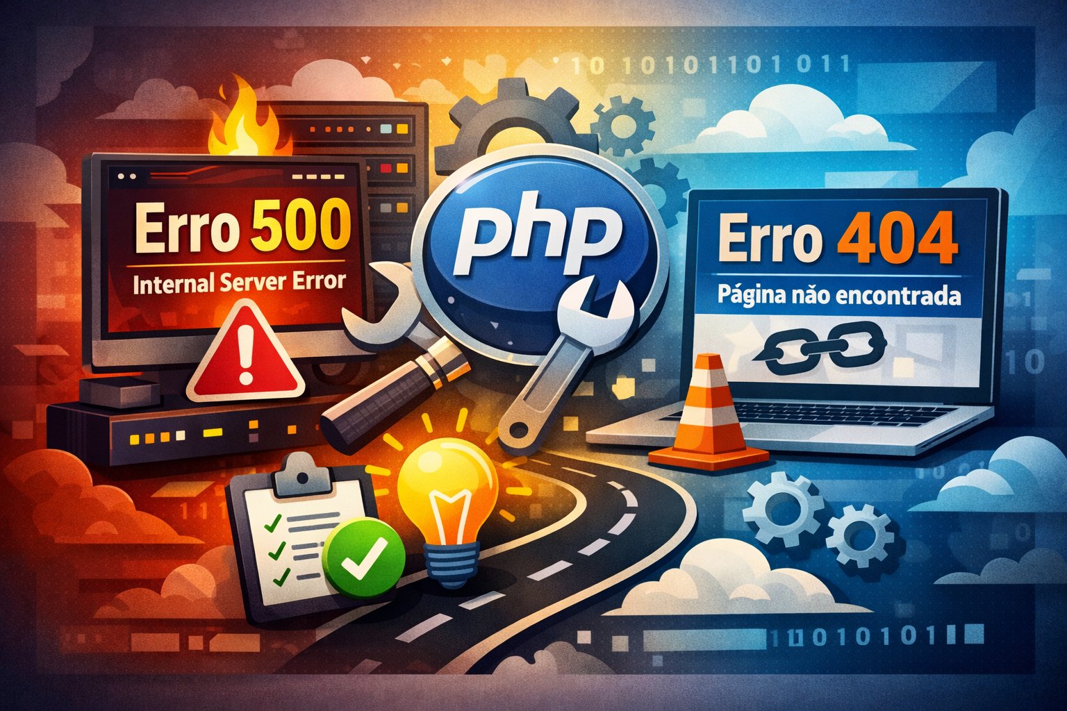 Como resolver erro 500 e 404 em sites PHP (guia completo)