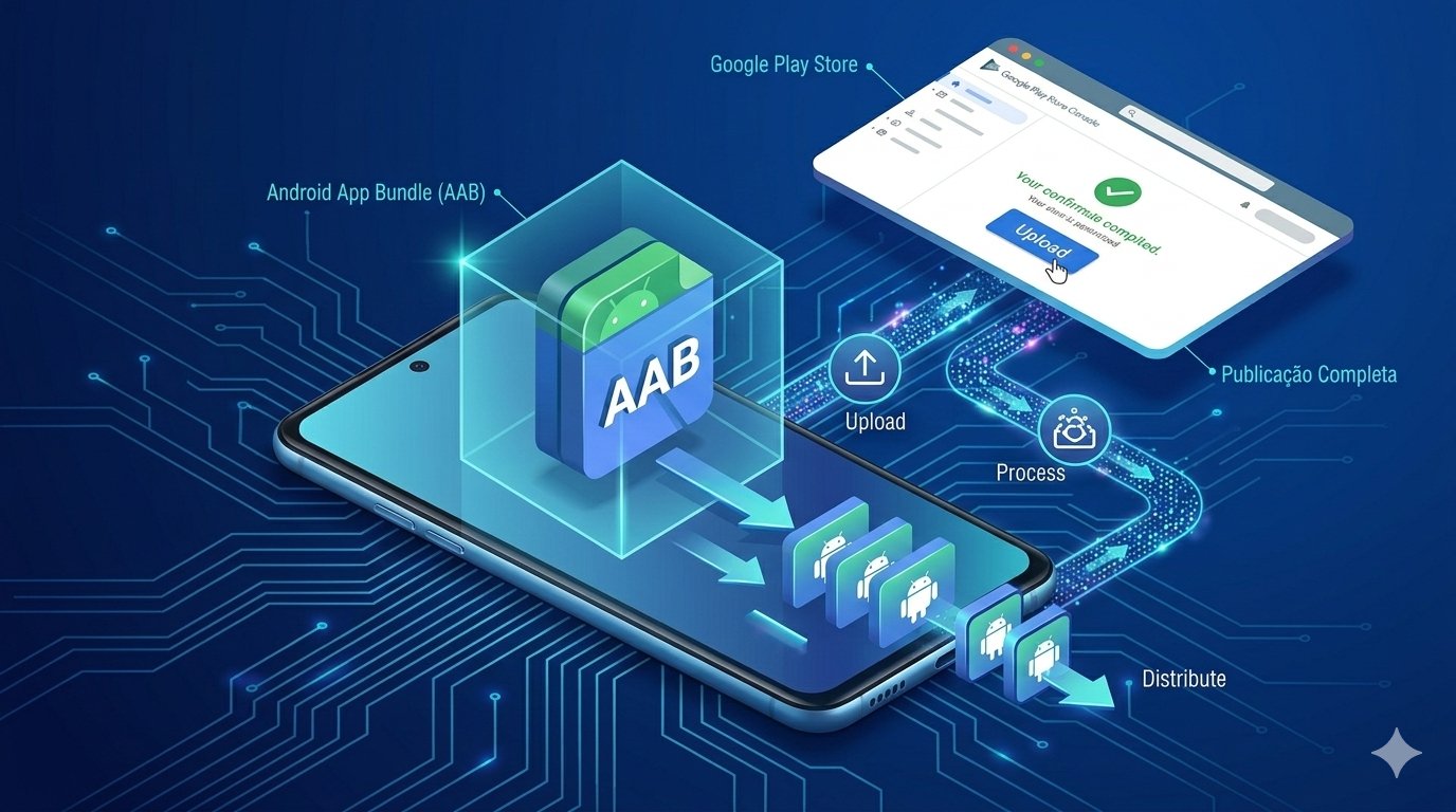 Publicar app na Play Store 2026 (AAB, assinatura, versão, política)